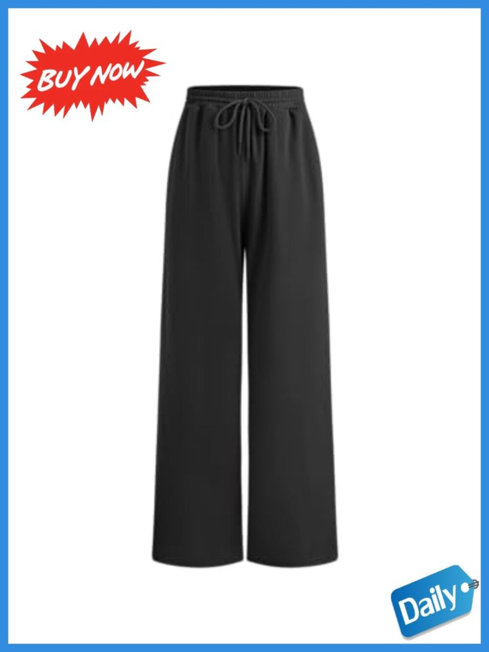 Wide Leg Sweatpants High Waisted Drawstring Joggers Lounge Pants Pockets